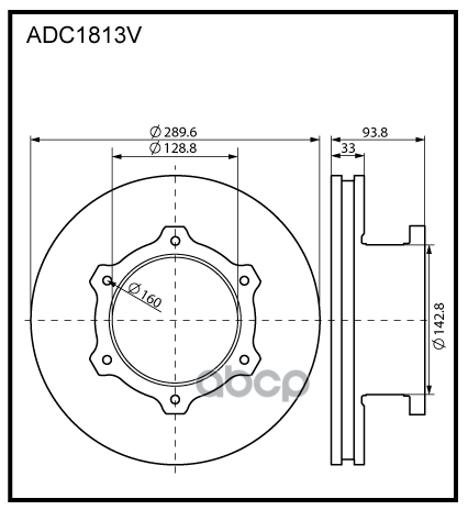 Передний тормозной диск ALLIED NIPPON ADC1813V